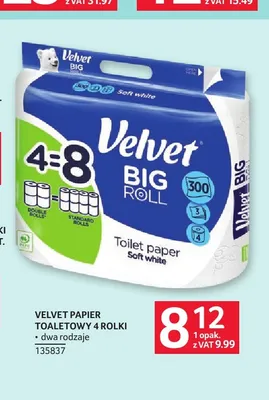 Papier toaletowy Velvet Soft White promocja w Selgros