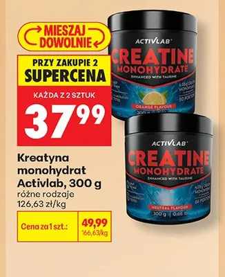 Kreatyna monohydrat Activlab o smaku neutralnym promocja w Biedronka