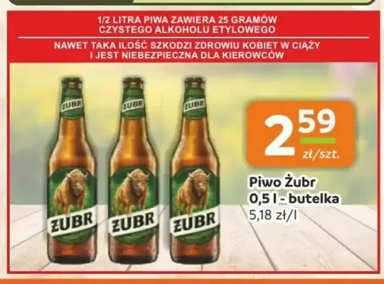 Piwo Żubr butelka promocja w Gama