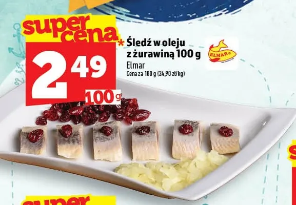 Śledź w oleju z żurawiną Elmar promocja w TOPAZ