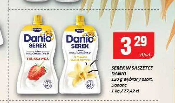 Serek homogenizowany w saszetce Danio Danone promocja w Chorten