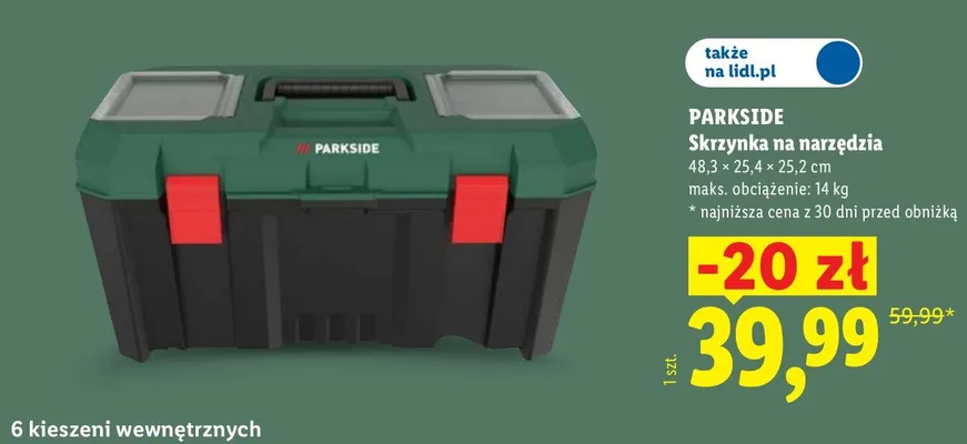 Skrzynka na narzędzia Parkside promocja w Lidl