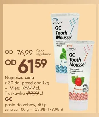 Pasta do zębów GC Tooth Mousse promocja w Super-Pharm