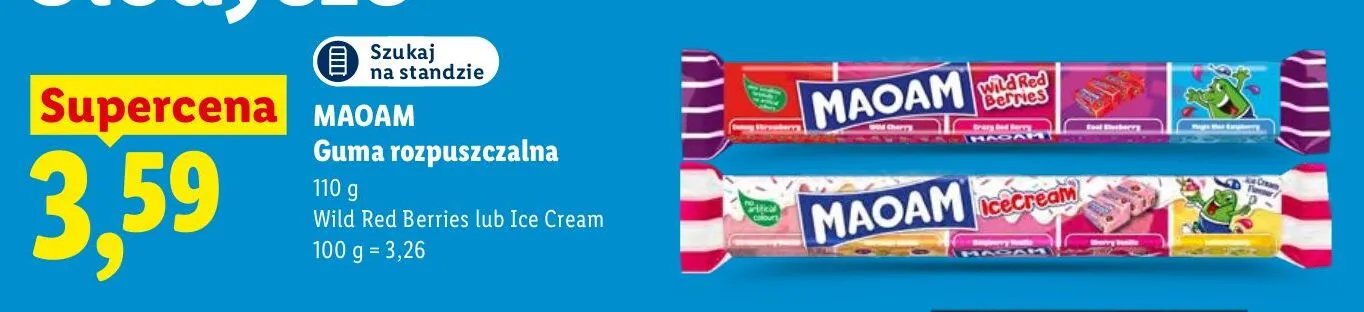 Guma rozpuszczalna Maoam Ice Cream promocja w Lidl