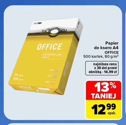 Papier do ksero A4 Office promocja w Carrefour