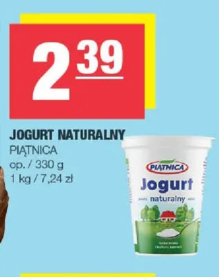 Jogurt naturalny Piątnica promocja w SPAR