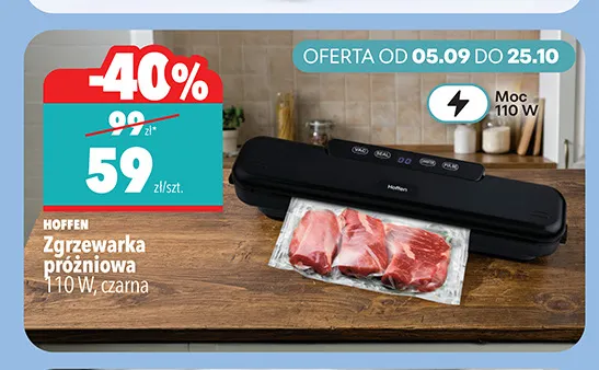 Zgrzewarka próżniowa czarna Hoffen promocja w Biedronka