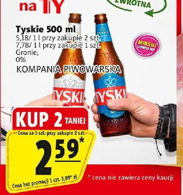 Piwo Tyskie 500ml promocja w Prim Market