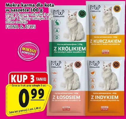 Mokra karma dla kota w saszetce różne rodzaje promocja w Prim Market