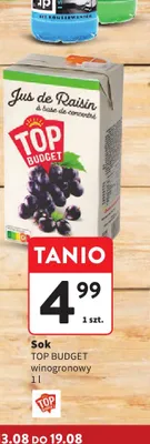 Sok winogronowy Top Budget promocja w Intermarche