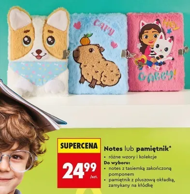Notes z tasiemką zakończoną pomponem LOOZZ promocja w Biedronka