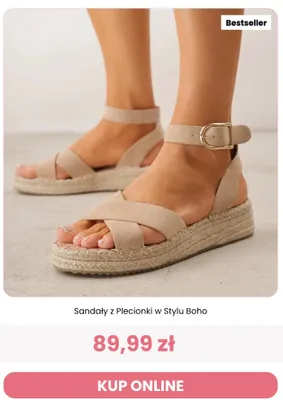 Sandały z plecionki w stylu boho Renee promocja w Renee
