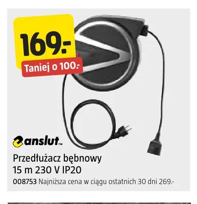 Przedłużacz bębnowy 15 m Anslut promocja w Jula