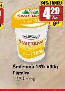 Śmietana 18% Piątnica promocja w API Market