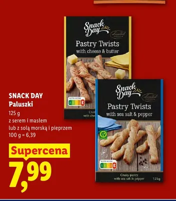 Paluszki Snack Day z solą morską i pieprzem promocja w Lidl