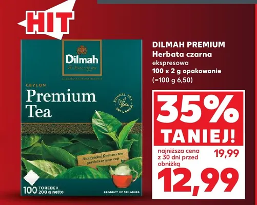 Herbata czarna ekspresowa Dilmah Premium promocja w Kaufland
