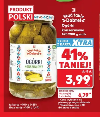 Ogórki konserwowe Stąd Takie Dobre! promocja w Kaufland