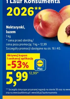 Nektarynki promocja w Lidl