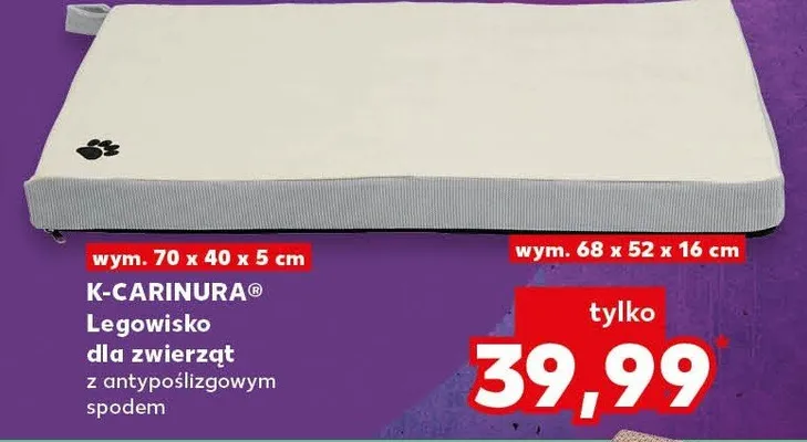 Legowisko dla zwierząt z antypoślizgowym spodem promocja w Kaufland