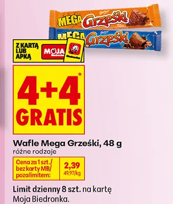 Wafle Mega Grześki promocja w Biedronka