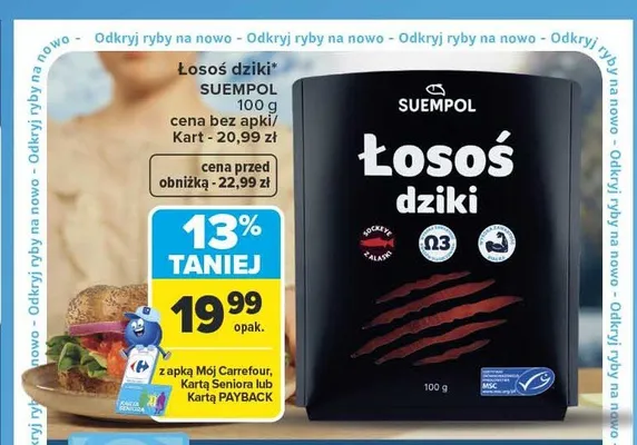 Łosoś dziki Suempol promocja w Carrefour