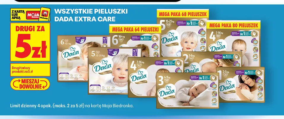 Pieluszki Dada Extra Care promocja w Biedronka
