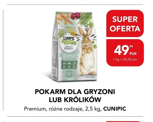 Pokarm dla gryzoni i królików Cunipic Premium promocja w Aquael zoo