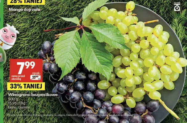 Winogrona bezpestkowe białe, ciemne promocja w Delikatesy Centrum