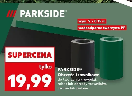 Obrzeże trawnikowe parkside wym. 9x0,15m wodoodporne tworzywo pp promocja w Kaufland