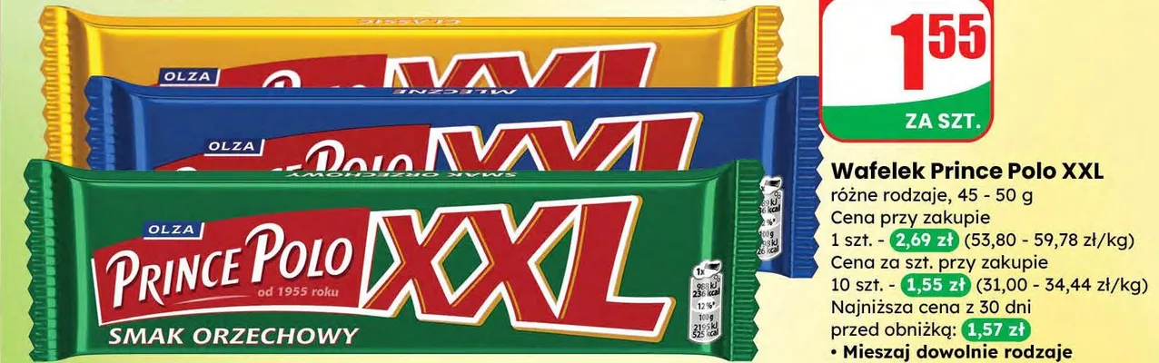 Wafelek XXL, różne rodzaje promocja w Dino