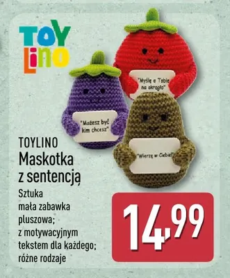 Maskotka z sentencją Toylino promocja w Aldi
