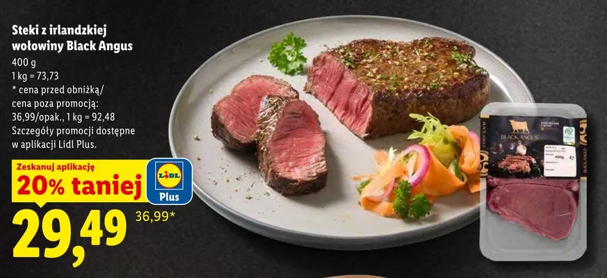 Steki z irlandzkiej wołowiny Black Angus promocja w Lidl