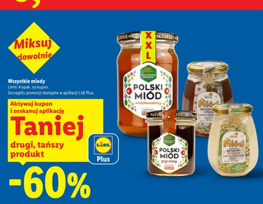 Miód wielokwiatowy XXL Mazurskie Miody promocja w Lidl