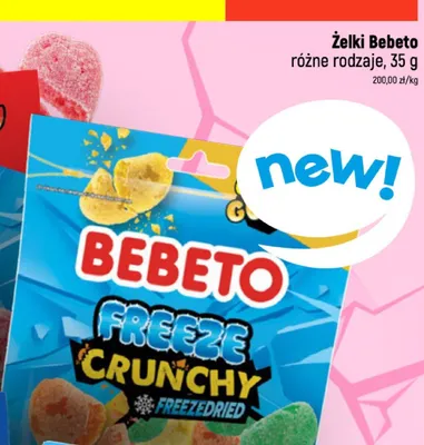 Żelki Bebeto Freeze Crunchy Rings promocja w Dealz