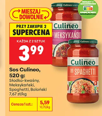 Sos boloński Culineo promocja w Biedronka