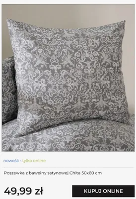 Poszewka z bawełny satynowej Chita home&you 50x60 cm promocja w home&you