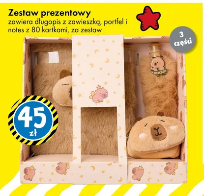 Zestaw prezentowy długopis z zawieszką portfel i notes z 80 kartkami promocja w Tedi