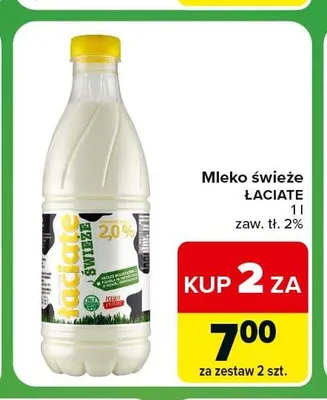 Mleko świeże Łaciate 2% promocja w Carrefour Express