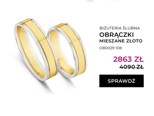 Obrączki ślubne mieszane złoto promocja w Briju