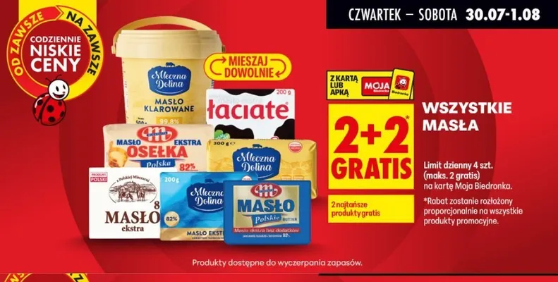 Masło ekstra Mleczna Dolina promocja w Biedronka