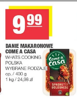 Danie makaronowe Come a Casa promocja w SPAR