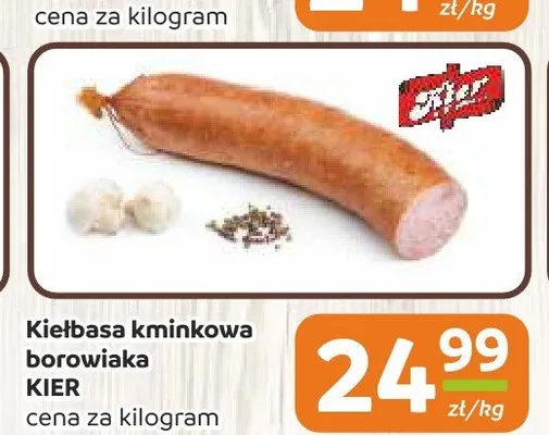 Kiełbasa kminkowa borowiaka Kier promocja w Społem Częstochowa