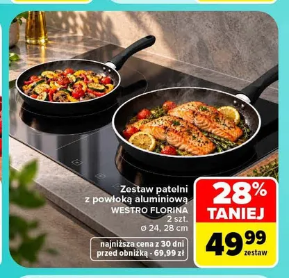Zestaw patelni z powłoką aluminiową Westro Florina 2-pak promocja w Carrefour