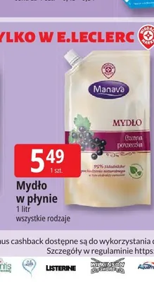 Mydło w płynie Manava promocja w Leclerc