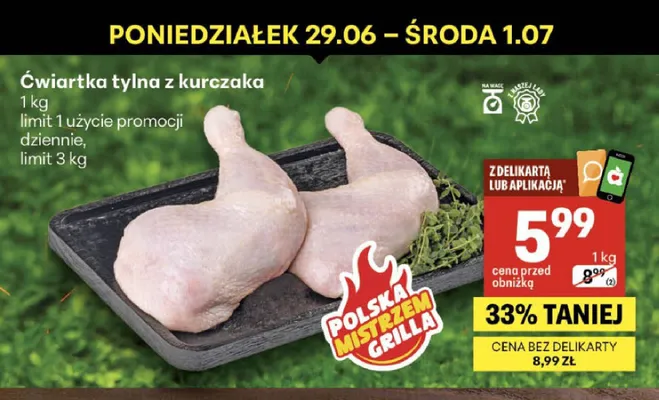Ćwiartka tylna z kurczaka Z Naszej Lady promocja w Delikatesy Centrum