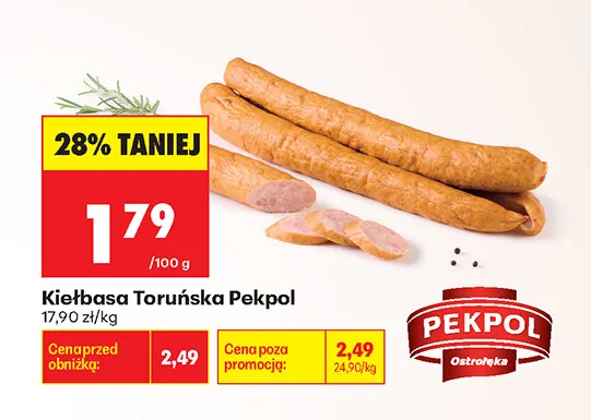 Kiełbasa toruńska Pekpol promocja w Biedronka