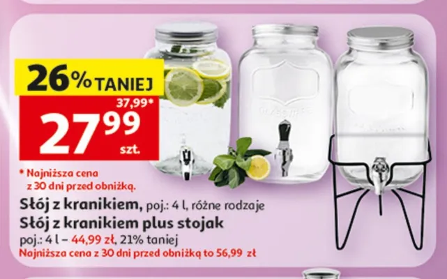 Słój z kranikiem promocja w Auchan