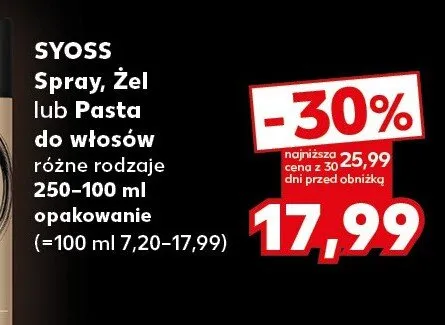 Spray, Żel lub Pasta do włosów Syoss promocja w Kaufland