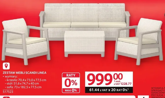 Zestaw mebli Scandi Linea promocja w Selgros