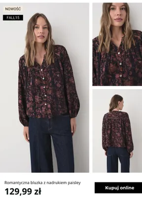 Romantyczna bluzka z nadrukiem paisley Greenpoint promocja w Greenpoint